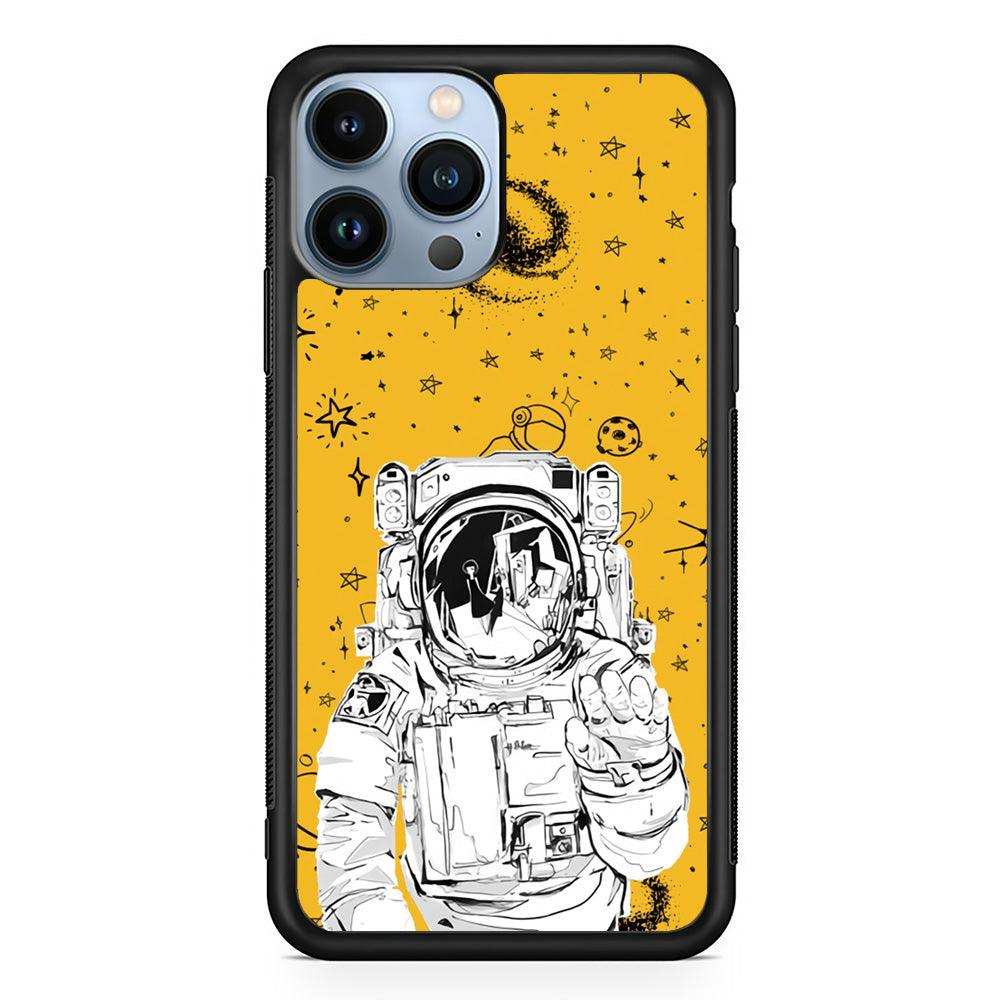 Astronaut Farewell iPhone 14 Pro Max Case-Rubber Black (2D Case)-Oxvistore