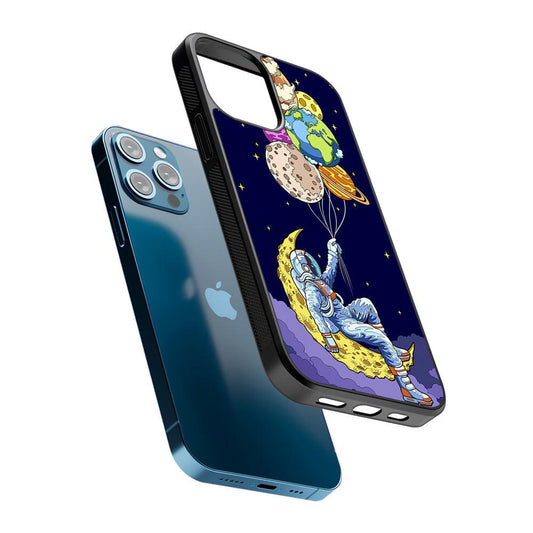 Astronaut Relaxing Holding Planet 2D Rubber Phone Case-Oxvistore