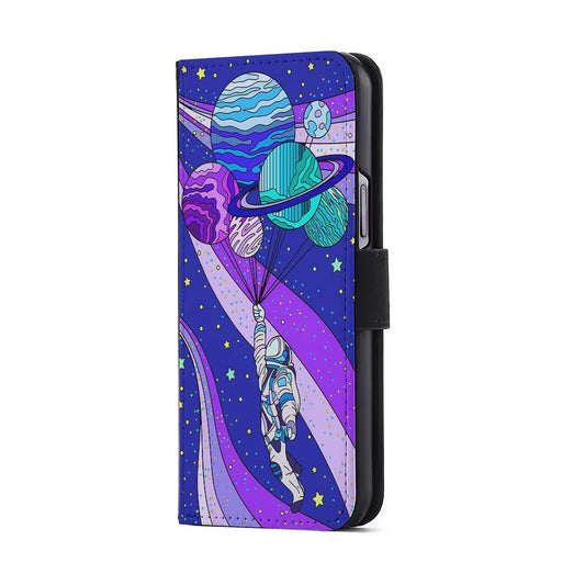 Astronaut Space Planetary Balloon Flip Wallet Phone Case-Oxvistore