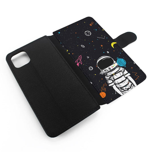Astronaut Standing in Space Flip Wallet Phone Case-Oxvistore