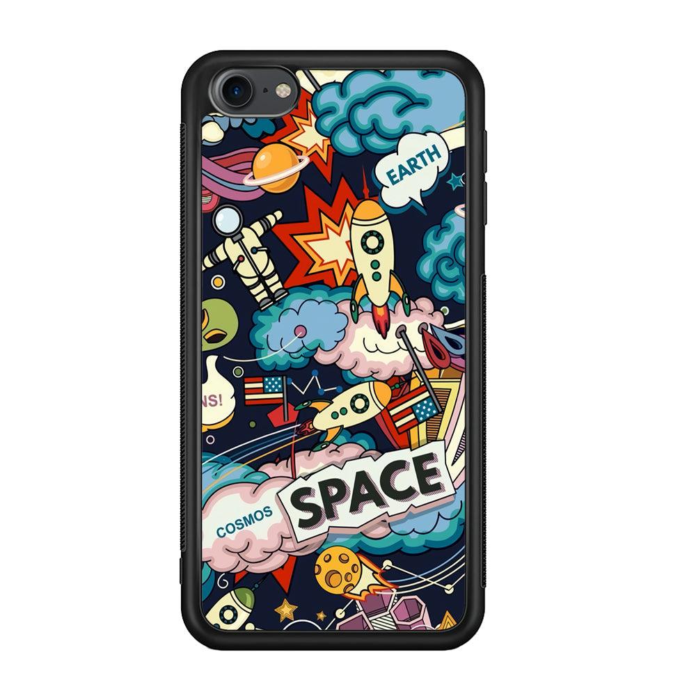 Astronaut Transformation at Space iPod Touch 6 Case-Rubber Black (2D Case)-Oxvistore
