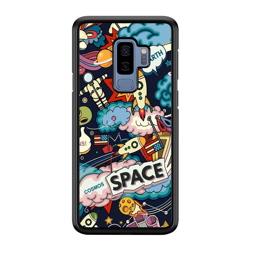 Astronaut Transformation at Space Samsung Galaxy S9 Plus Case-Rubber Black (2D Case)-Oxvistore