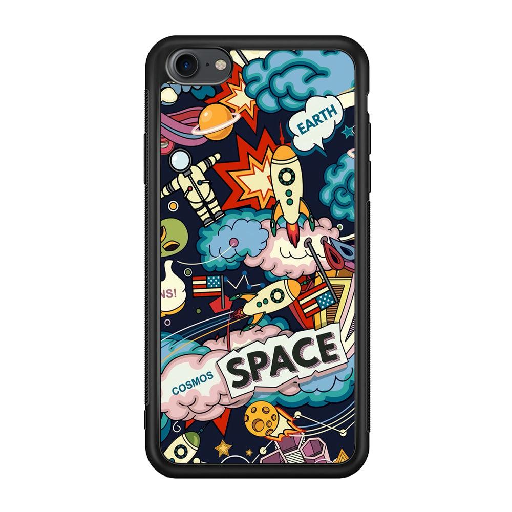 Astronaut Transformation at Space iPhone 7 Case-Rubber Black (2D Case)-Oxvistore