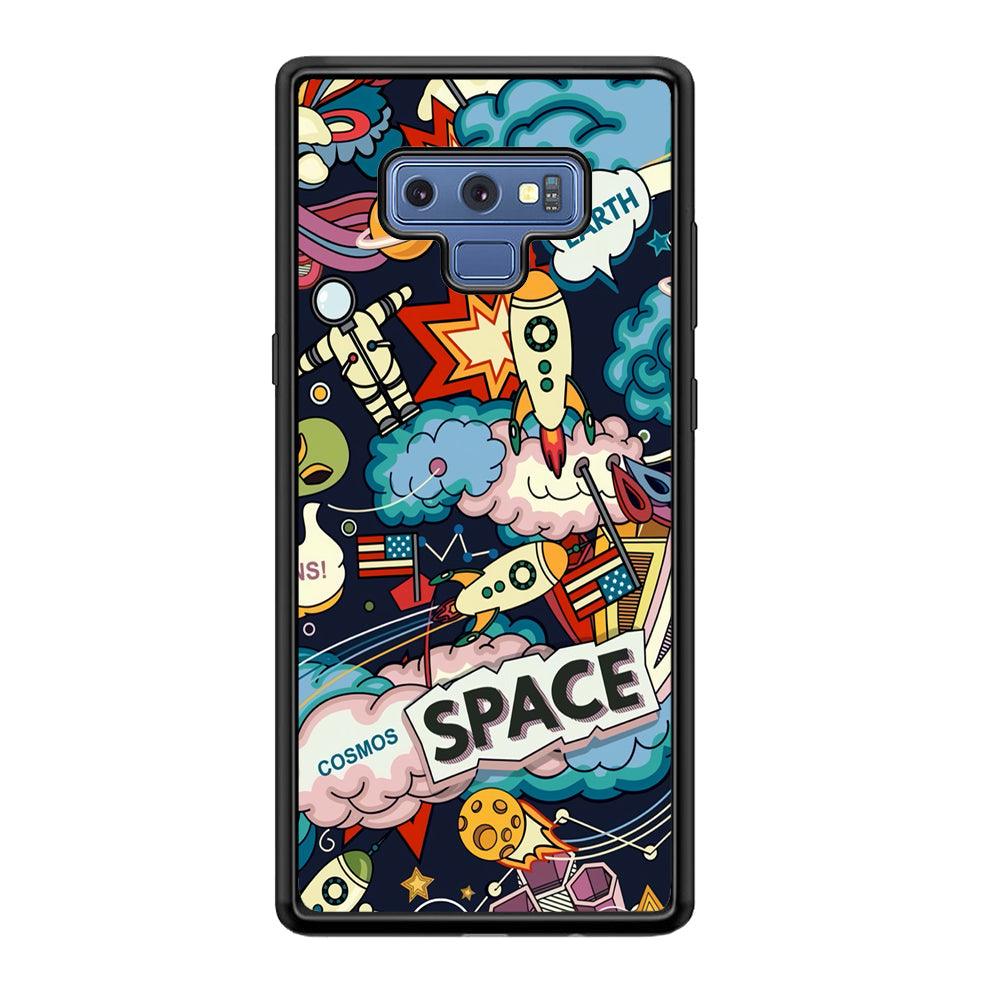 Astronaut Transformation at Space Samsung Galaxy Note 9 Case-Rubber Black (2D Case)-Oxvistore