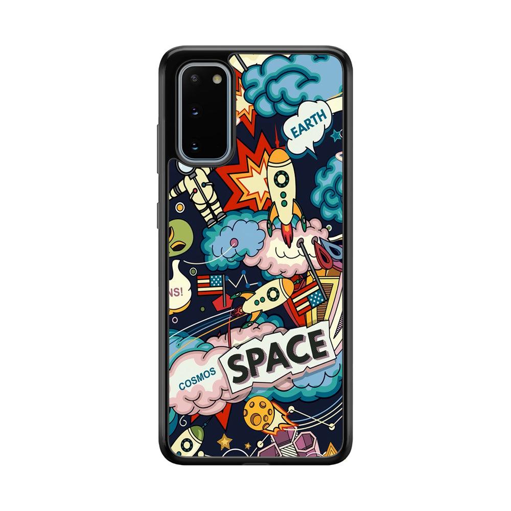 Astronaut Transformation at Space Samsung Galaxy S20 Case-Rubber Black (2D Case)-Oxvistore