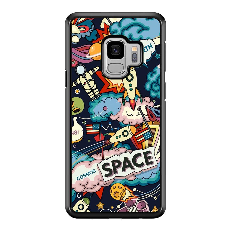 Astronaut Transformation at Space Samsung Galaxy S9 Case-Rubber Black (2D Case)-Oxvistore
