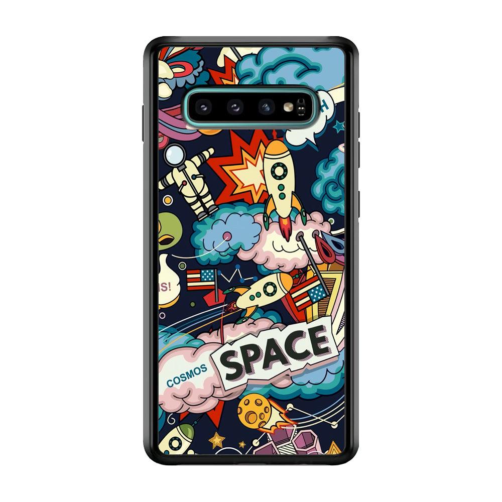 Astronaut Transformation at Space Samsung Galaxy S10 Plus Case-Rubber Black (2D Case)-Oxvistore