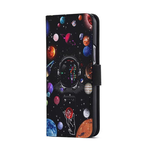 Astronaut Vintage Space Game Flip Wallet Phone Case-Oxvistore