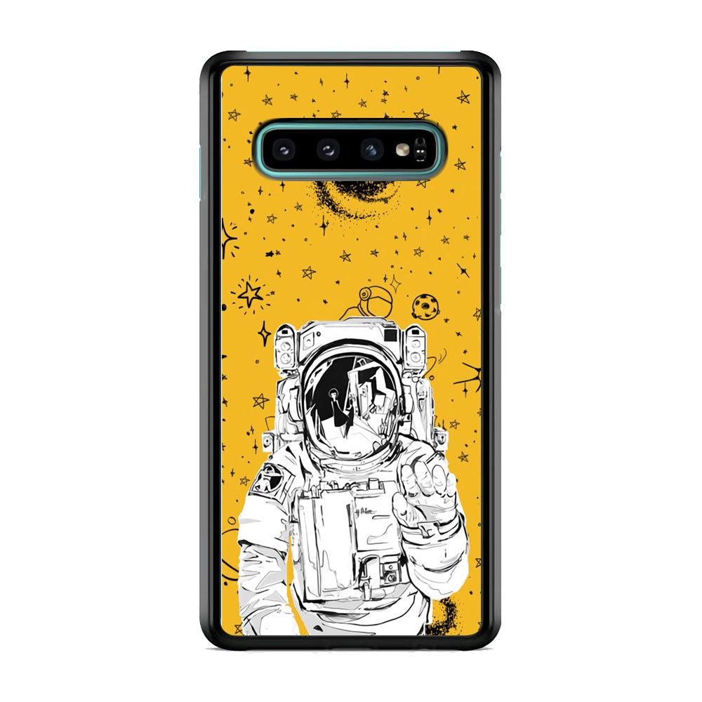 Astronaut Farewell Samsung Galaxy S10 Plus Case-Rubber White (2D Case)-Oxvistore