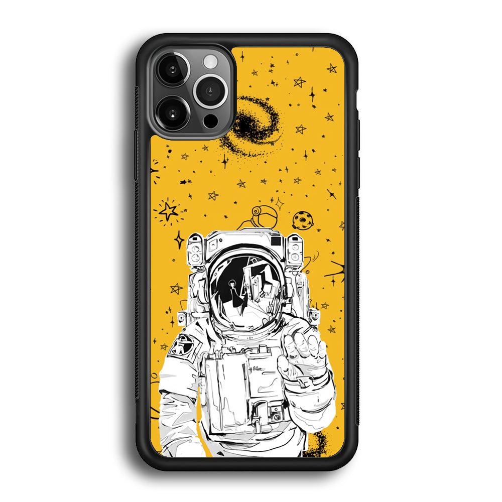 Astronaut Farewell iPhone 12 Pro Case-Rubber Black (2D Case)-Oxvistore