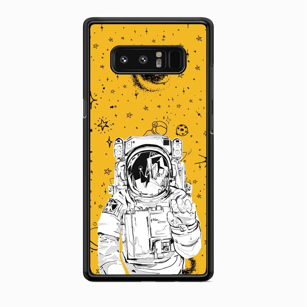 Astronaut Farewell Samsung Galaxy Note 8 Case-Rubber Black (2D Case)-Oxvistore