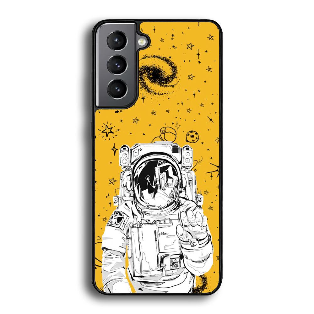 Astronaut Farewell Samsung Galaxy S21 Plus Case-Rubber White (2D Case)-Oxvistore