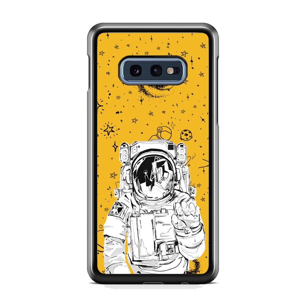 Astronaut Farewell Samsung Galaxy S10E Case-Rubber White (2D Case)-Oxvistore