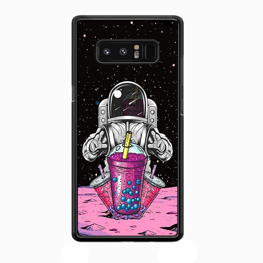 Astronaut and Magic Bubble Ice Samsung Galaxy Note 8 Case-Rubber Black (2D Case)-Oxvistore
