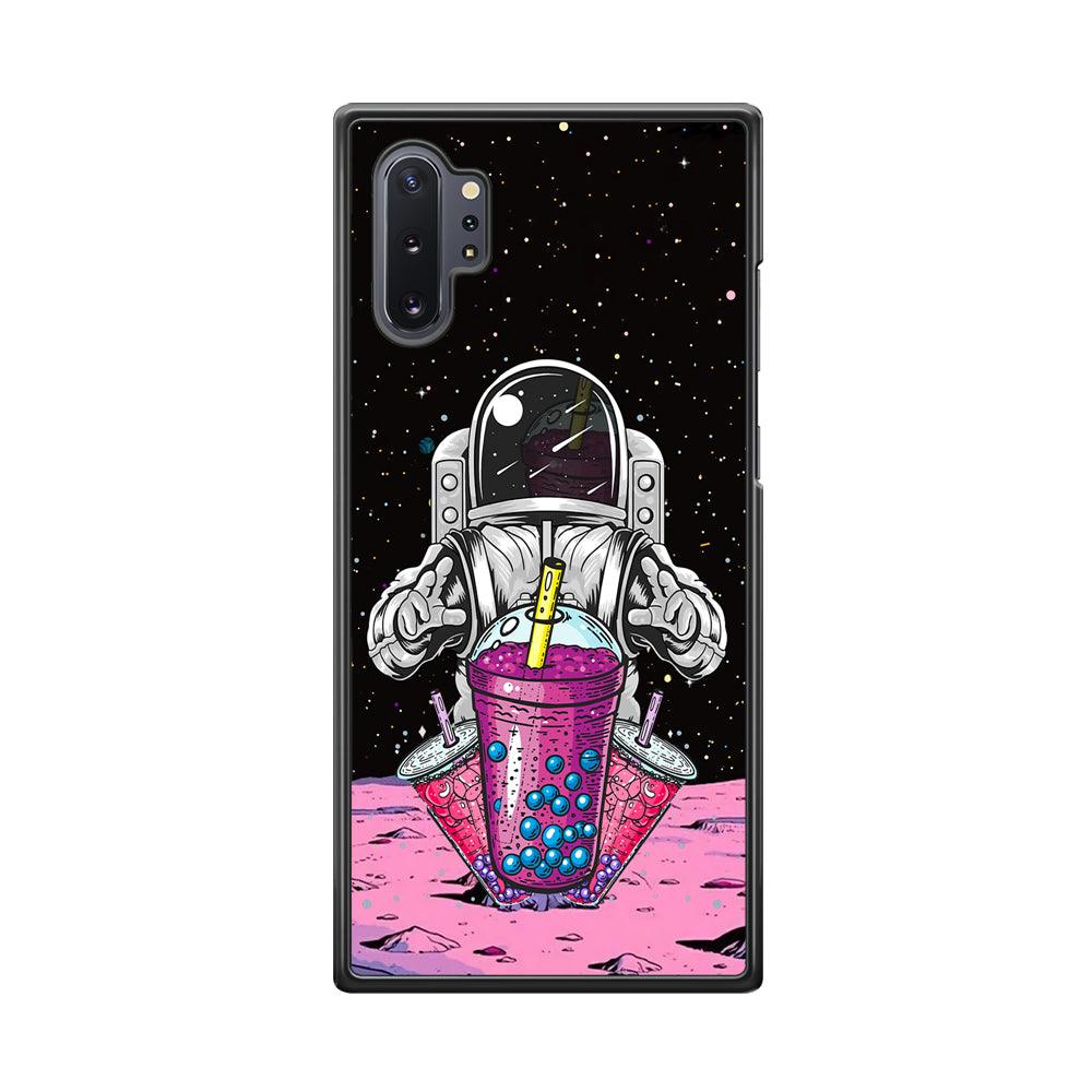 Astronaut and Magic Bubble Ice Samsung Galaxy Note 10 Plus Case-Rubber Black (2D Case)-Oxvistore