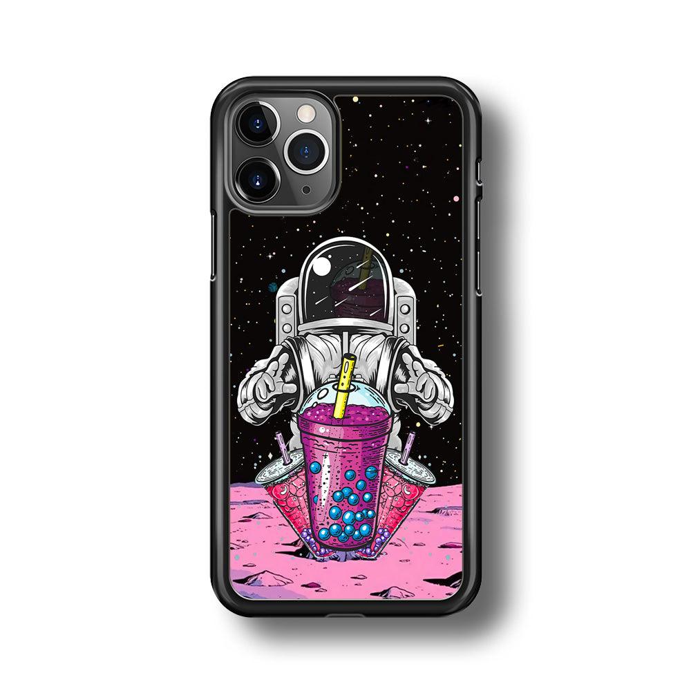 Astronaut and Magic Bubble Ice iPhone 11 Pro Case-Rubber Black (2D Case)-Oxvistore