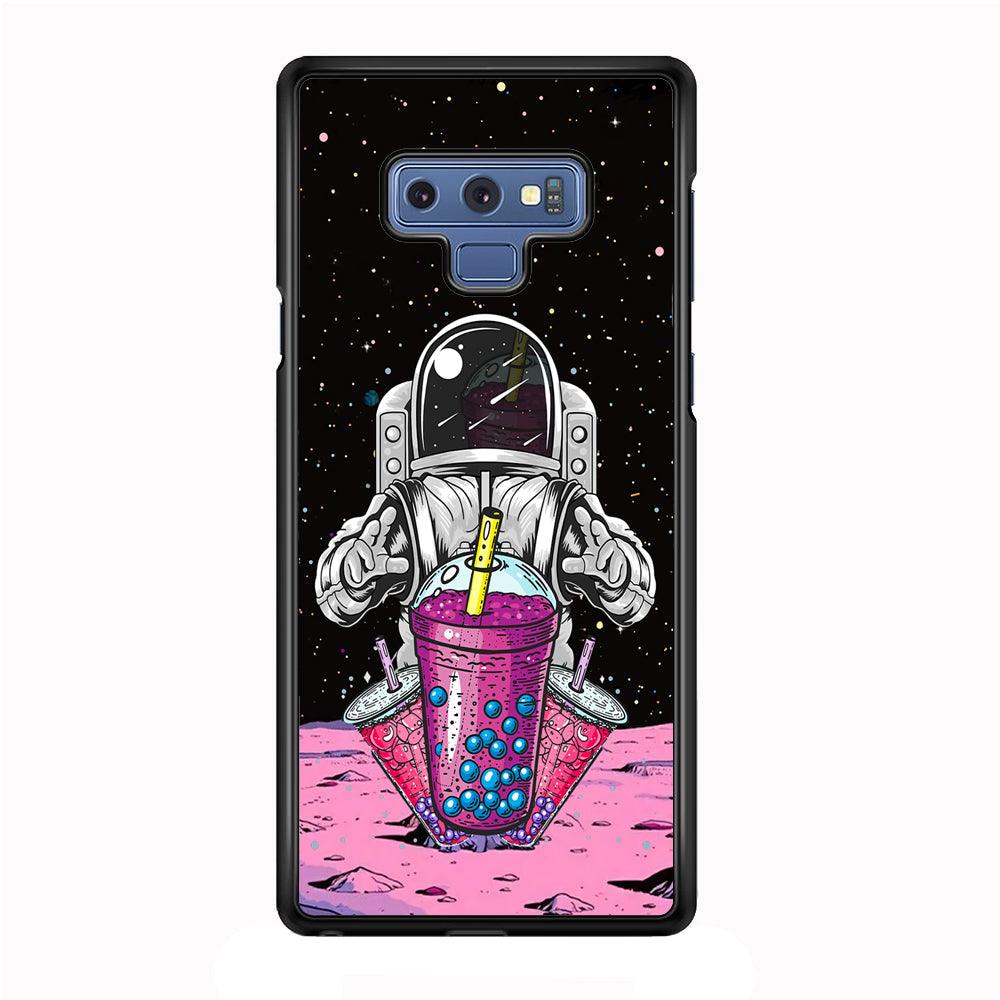 Astronaut and Magic Bubble Ice Samsung Galaxy Note 9 Case-Rubber Black (2D Case)-Oxvistore
