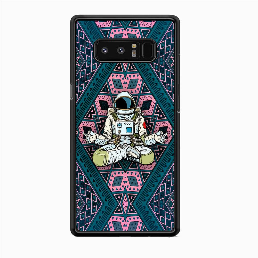 Astronauts Aura of Meditation Samsung Galaxy Note 8 Case-Rubber White (2D Case)-Oxvistore