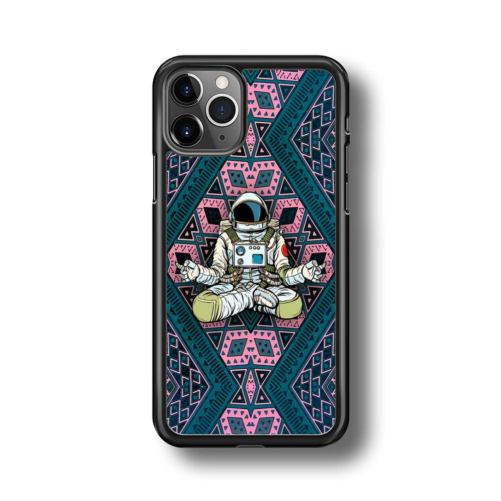 Astronauts Aura of Meditation iPhone 11 Pro Max Case-Rubber Black (2D Case)-Oxvistore