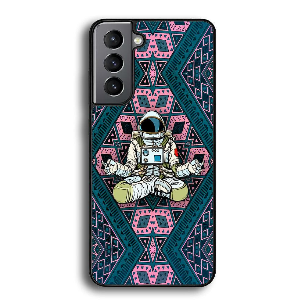 Astronauts Aura of Meditation Samsung Galaxy S24 Case-Rubber Black (2D Case)-Oxvistore