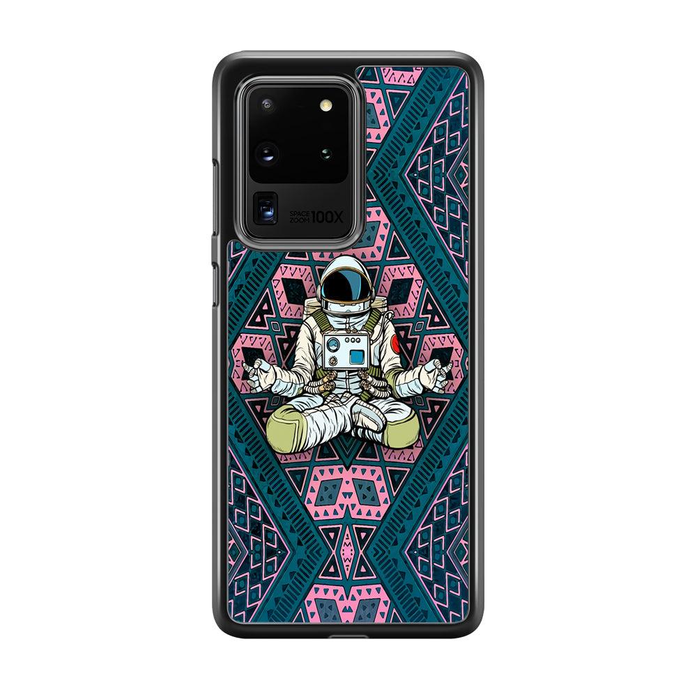 Astronauts Aura of Meditation Samsung Galaxy S20 Ultra Case-Rubber Black (2D Case)-Oxvistore