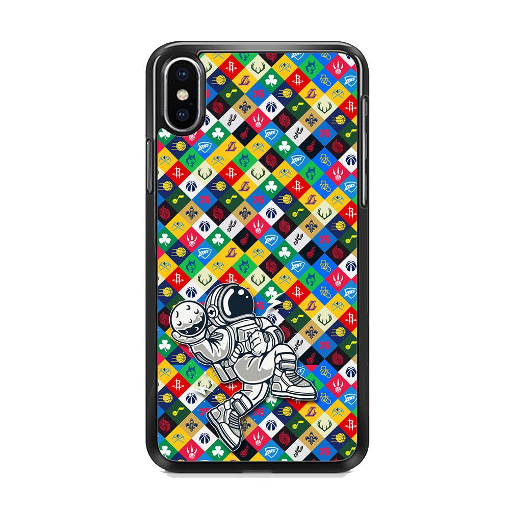Astronauts Ball of Champion iPhone XS MAX Case-Rubber White (2D Case)-Oxvistore