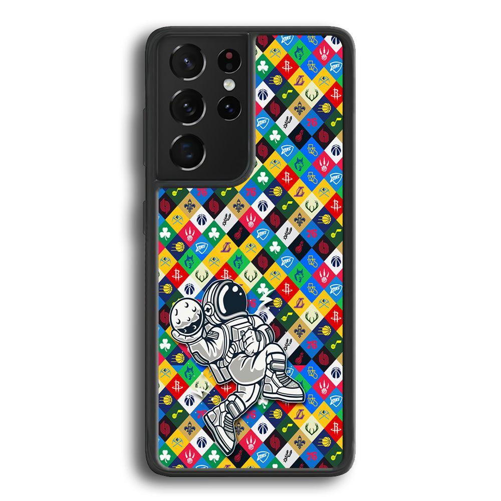 Astronauts Ball of Champion Samsung Galaxy S21 Ultra Case-Rubber Black (2D Case)-Oxvistore