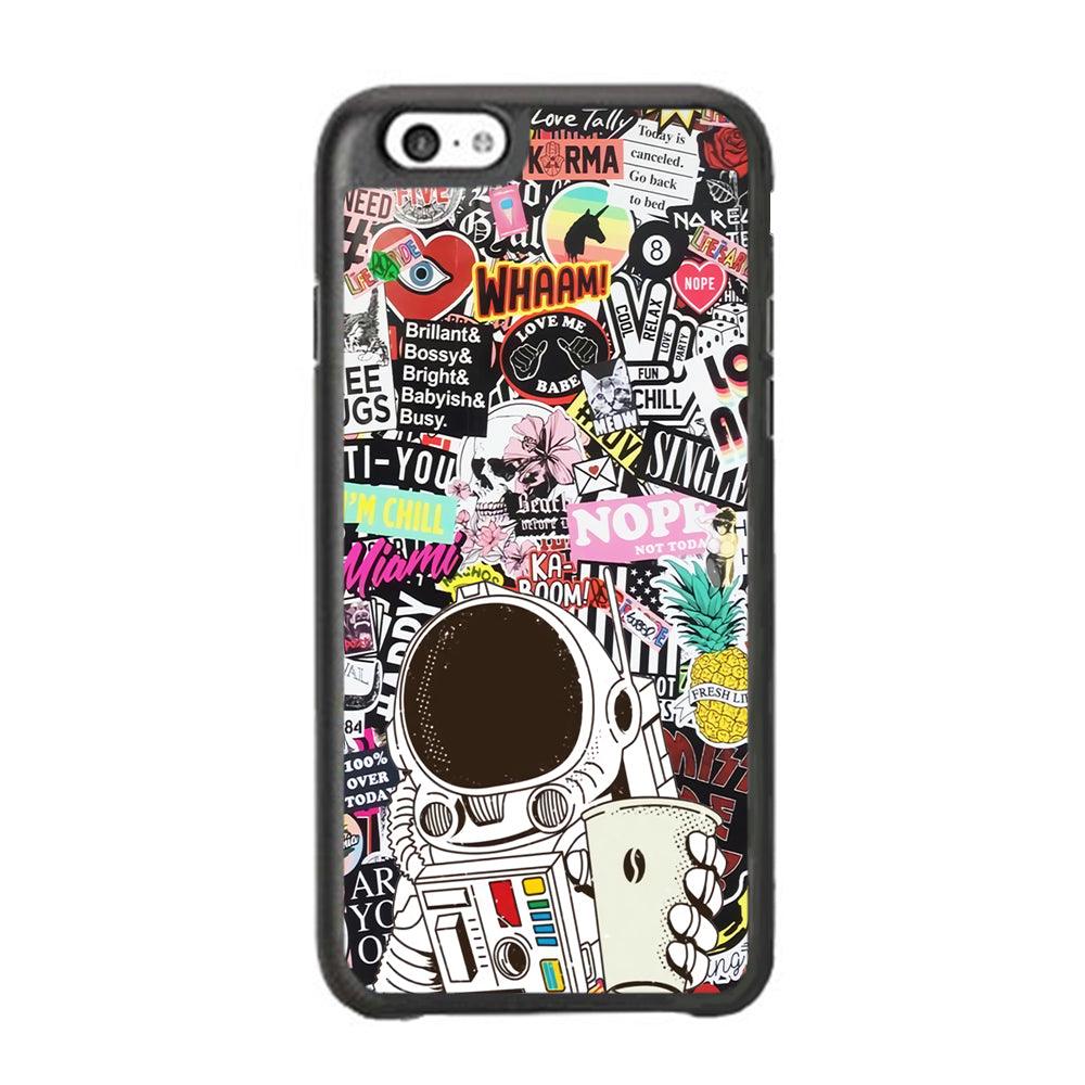 Astronauts Coffee Cheers iPhone 6 Plus | 6s Plus Case-Tempered Glass Case-Oxvistore