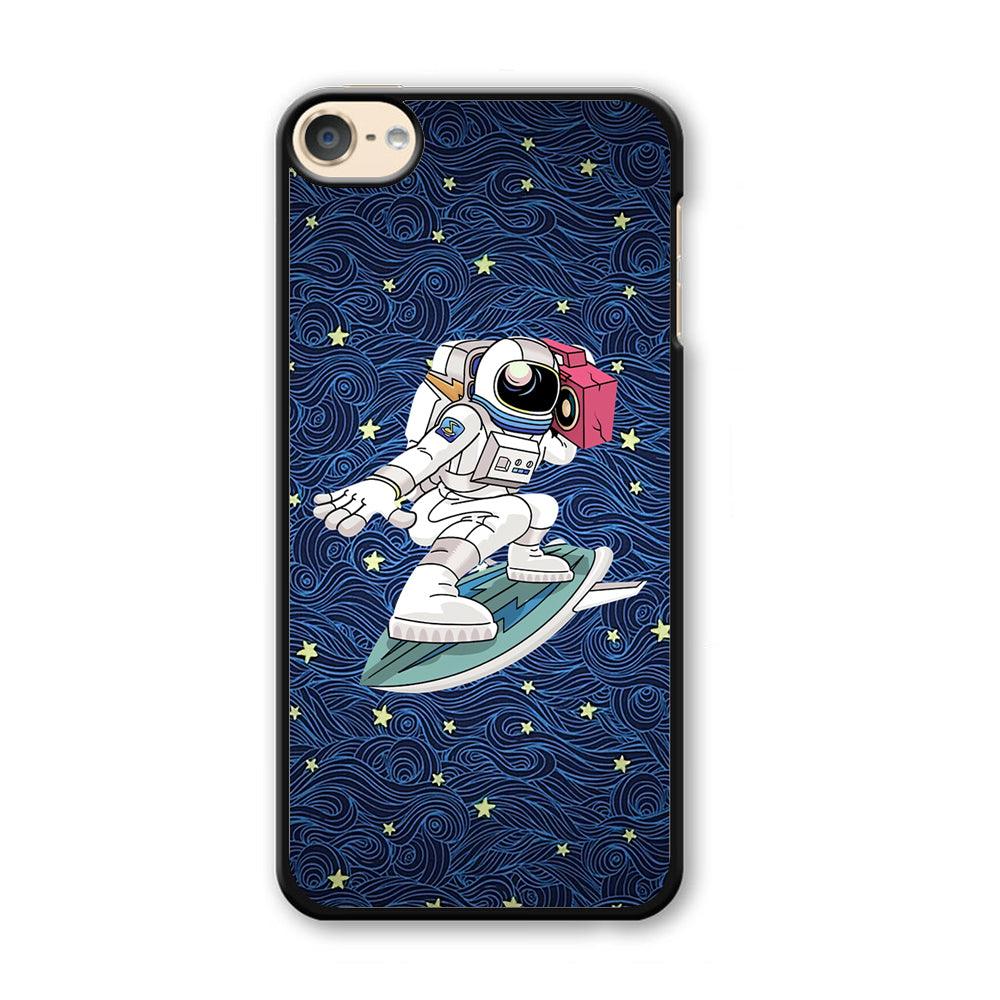 Astronauts Surf Between The Stars iPod Touch 6 Case-Plastic Black (2D Case)-Oxvistore