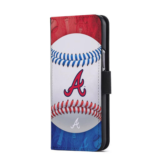 Atlanta Braves Ball Flip Wallet Phone Case-Oxvistore