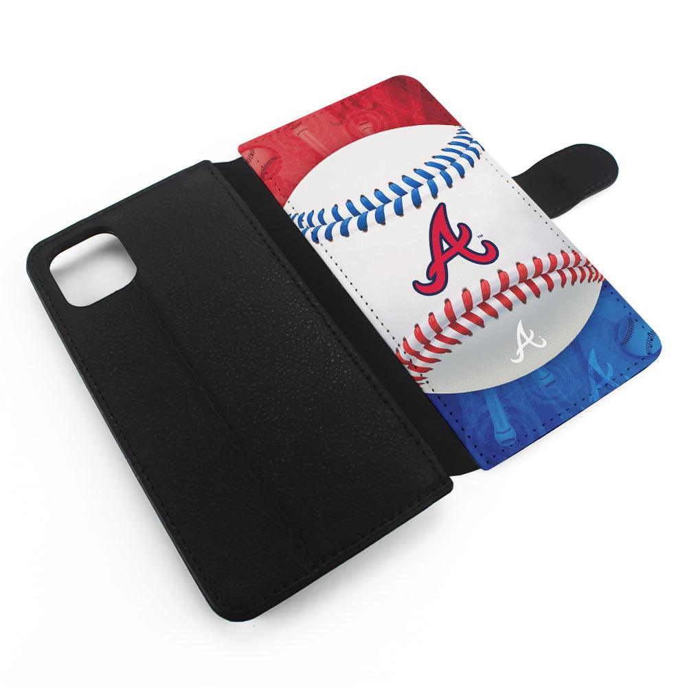 Atlanta Braves Ball Flip Wallet Phone Case-Oxvistore
