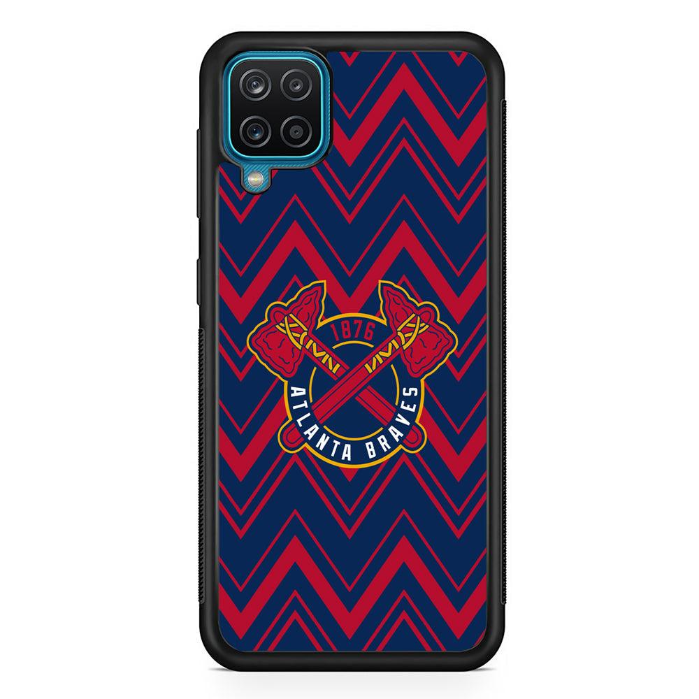 Atlanta Braves Double Power Samsung Galaxy A12 Case-Rubber Black (2D Case)-Oxvistore