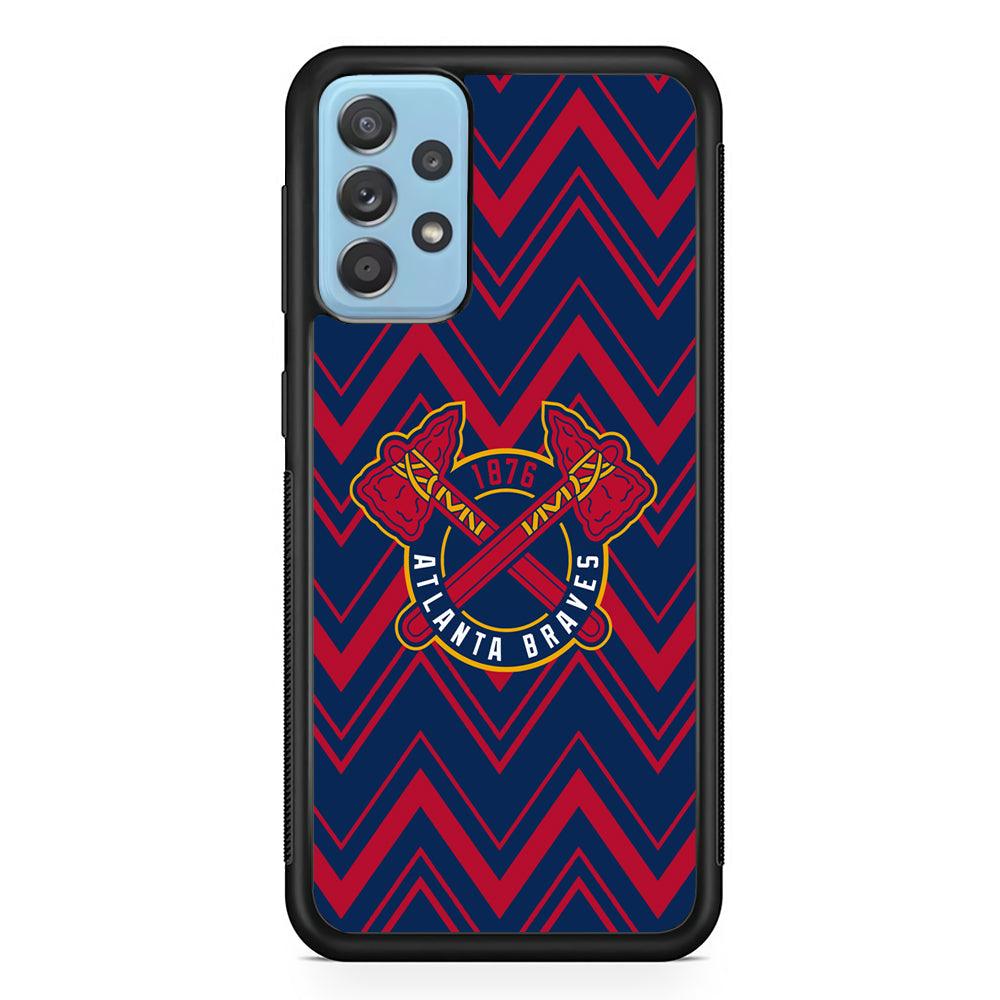 Atlanta Braves Double Power Samsung Galaxy A52 Case-Rubber Black (2D Case)-Oxvistore