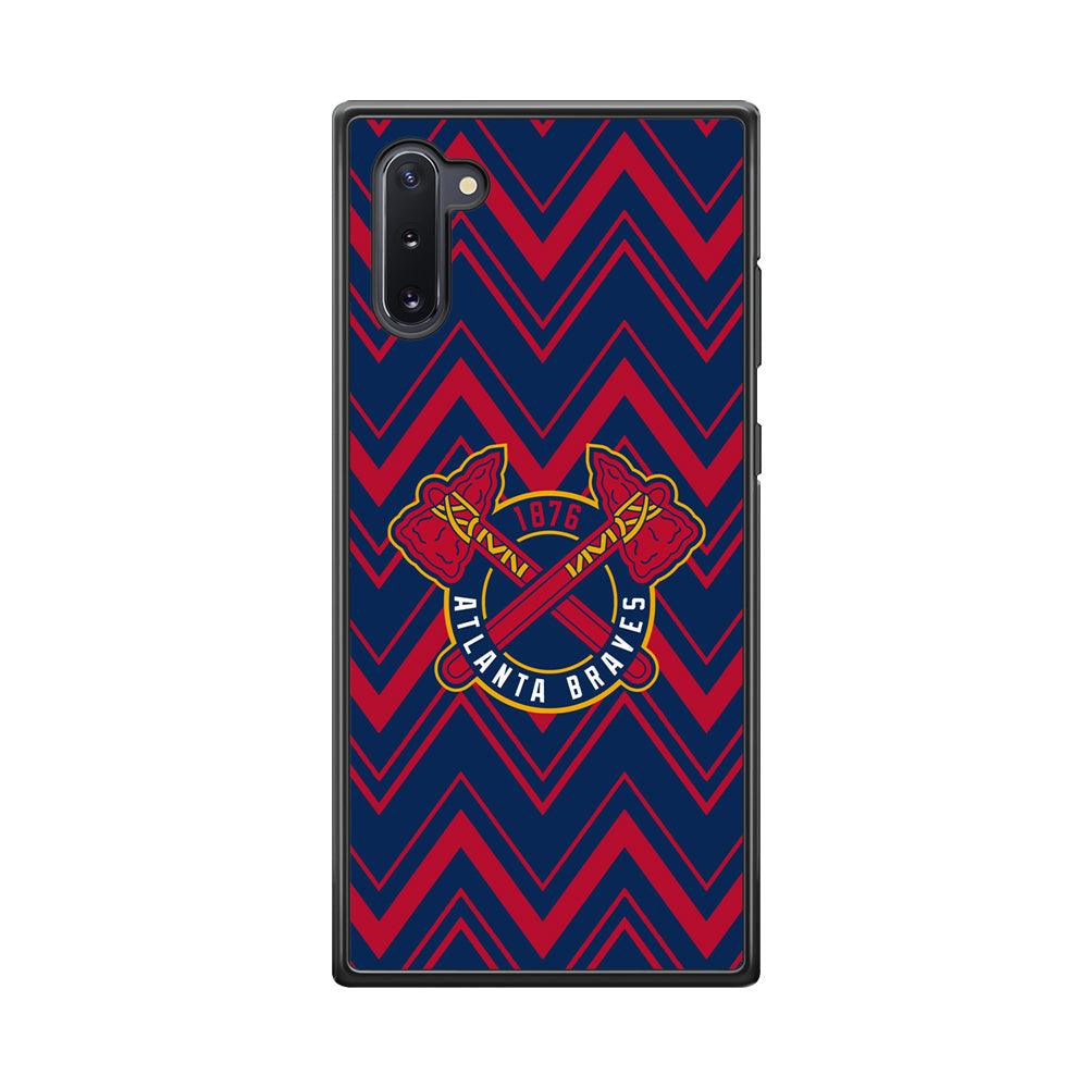 Atlanta Braves Double Power Samsung Galaxy Note 10 Case-Rubber Black (2D Case)-Oxvistore