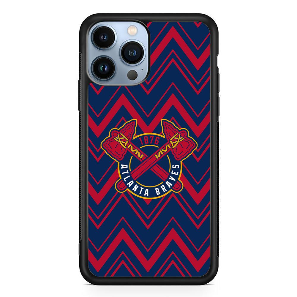 Atlanta Braves Double Power iPhone 14 Pro Max Case-Rubber Black (2D Case)-Oxvistore