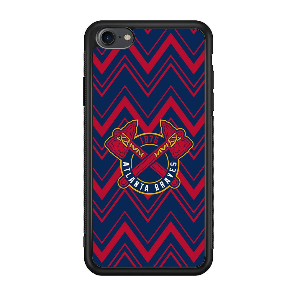 Atlanta Braves Double Power iPhone 8 Case-Rubber Black (2D Case)-Oxvistore