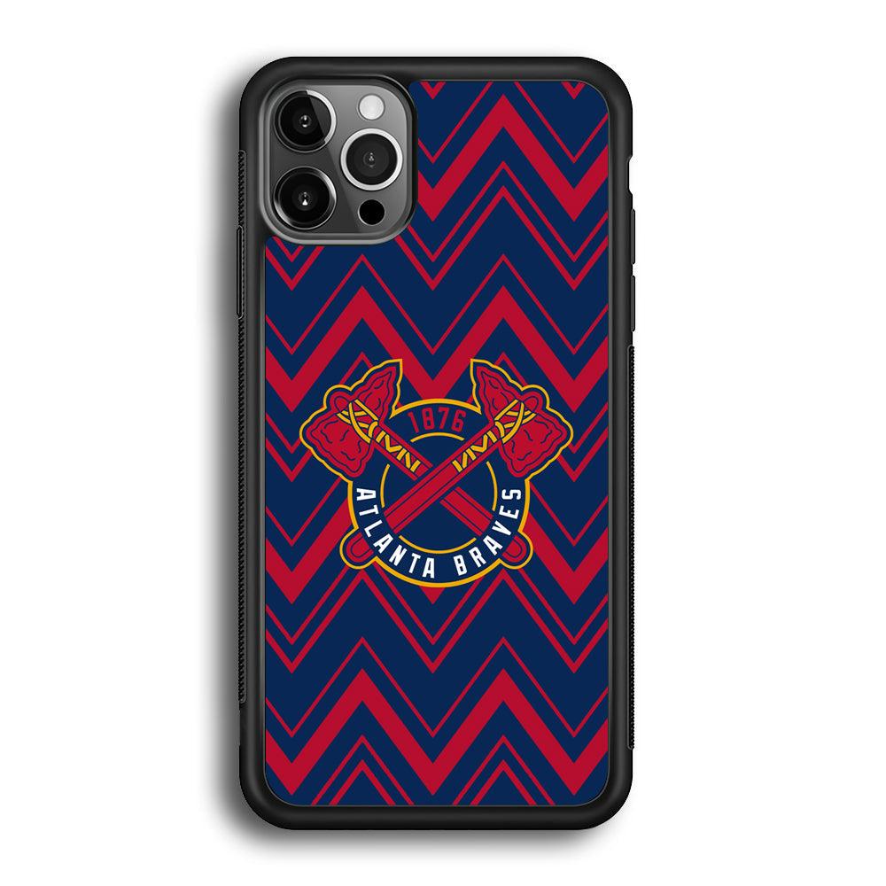 Atlanta Braves Double Power iPhone 12 Pro Case-Rubber Black (2D Case)-Oxvistore