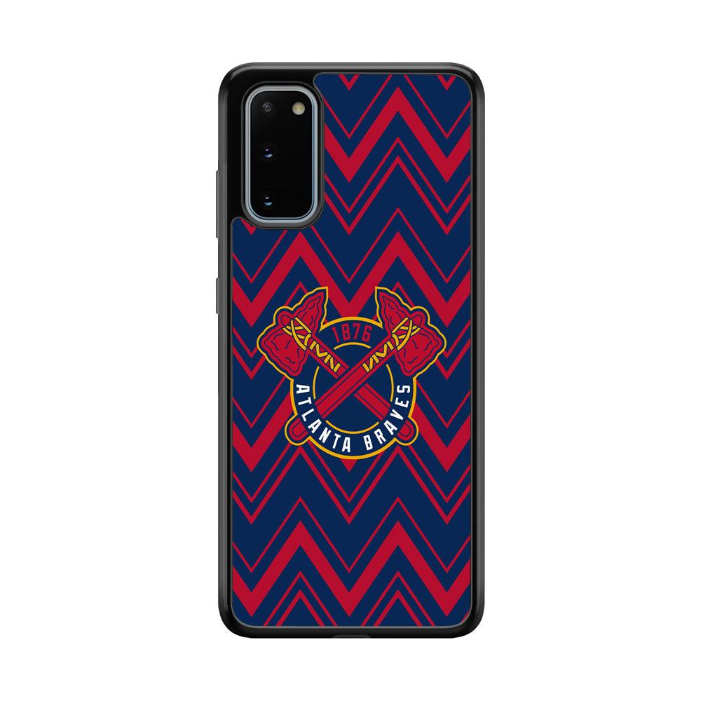 Atlanta Braves Double Power Samsung Galaxy S20 Case-Rubber Black (2D Case)-Oxvistore