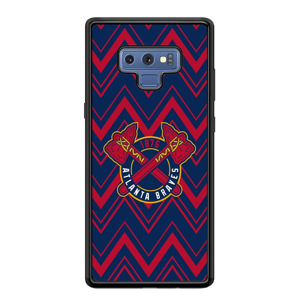 Atlanta Braves Double Power Samsung Galaxy Note 9 Case-Rubber Black (2D Case)-Oxvistore