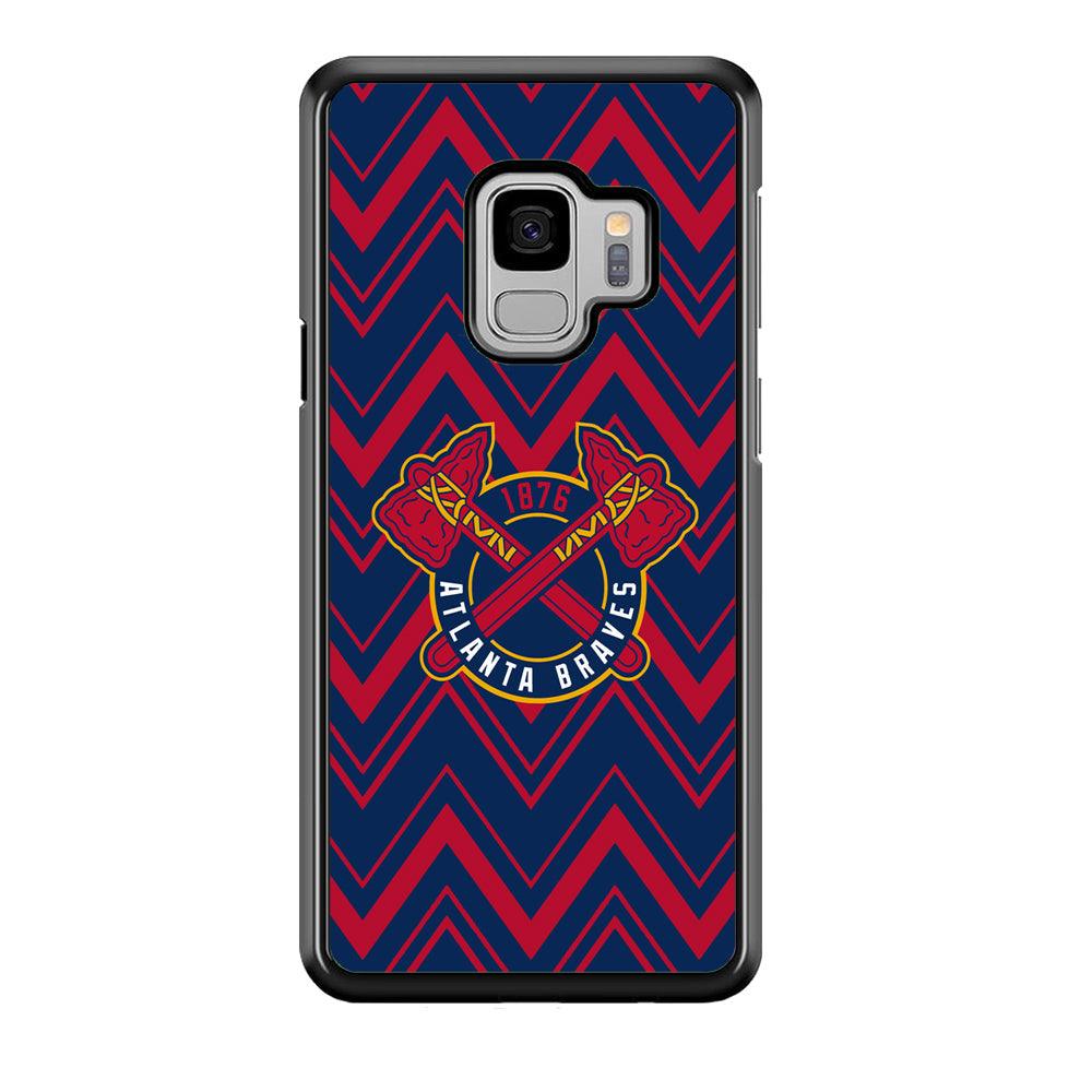 Atlanta Braves Double Power Samsung Galaxy S9 Case-Rubber Black (2D Case)-Oxvistore