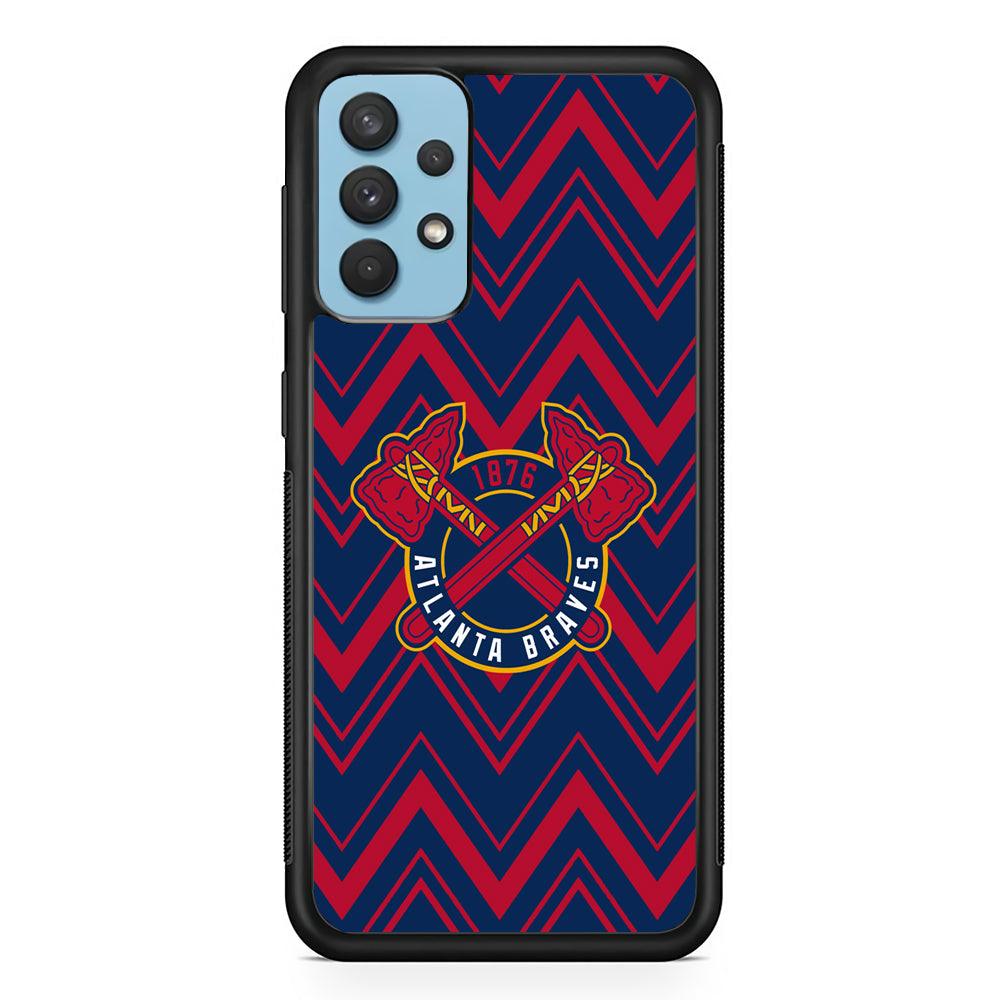 Atlanta Braves Double Power Samsung Galaxy A32 Case-Rubber Black (2D Case)-Oxvistore