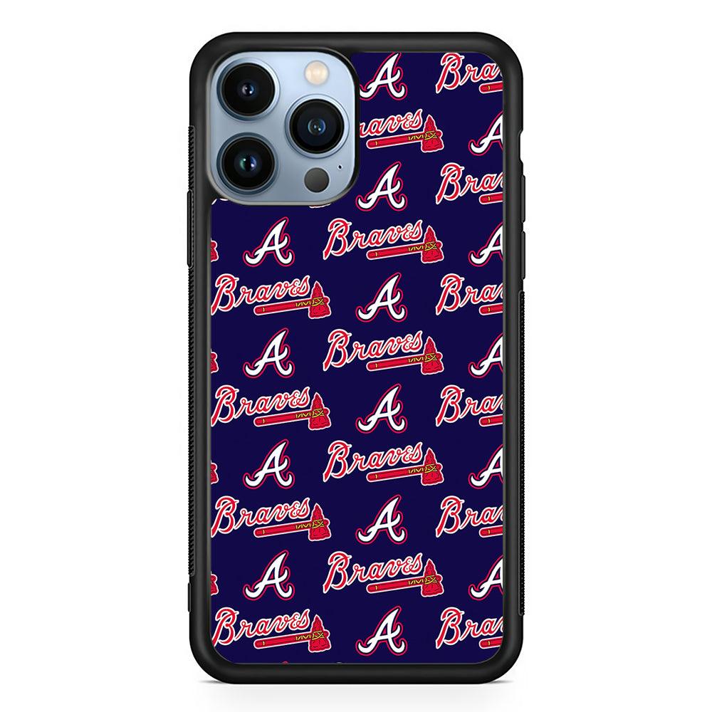 Atlanta Braves Pattern 2D Rubber Phone Case-Black-Oxvistore