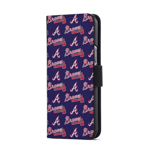Atlanta Braves Pattern Flip Wallet Phone Case-Oxvistore