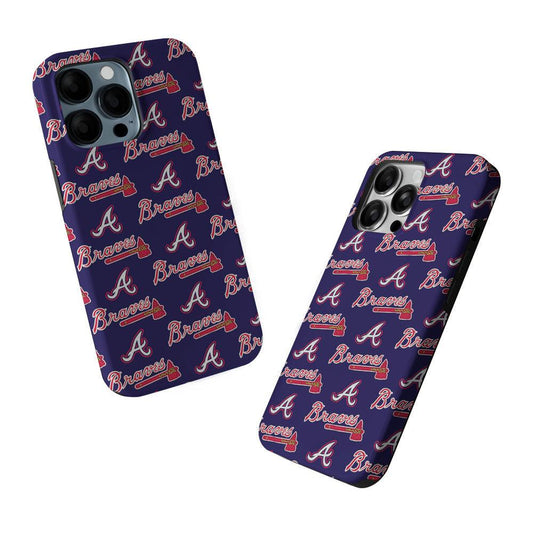 Atlanta Braves Pattern 2 in 1 Tough Phone Case-Oxvistore
