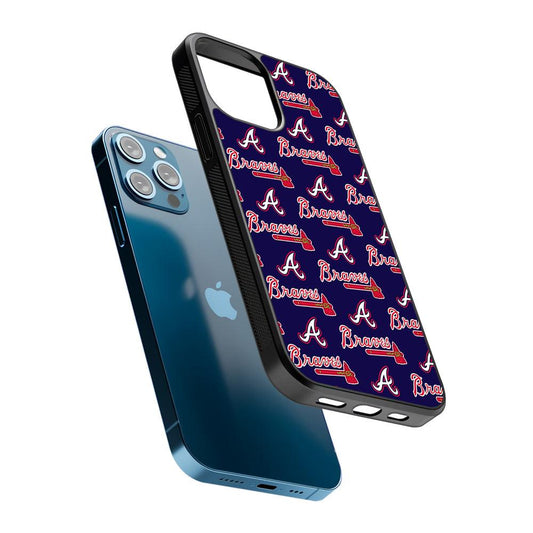 Atlanta Braves Pattern 2D Rubber Phone Case-Oxvistore