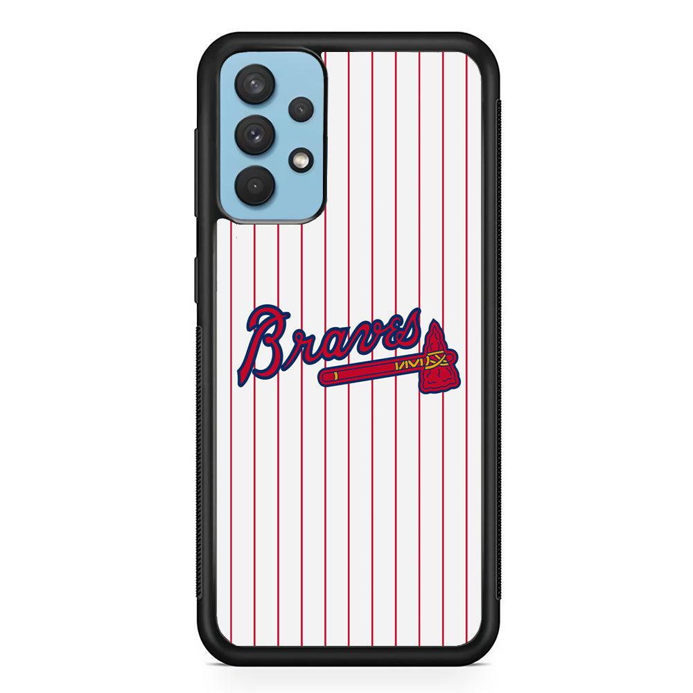 Atlanta Braves The Red Axe Samsung Galaxy A32 Case-Rubber Black (2D Case)-Oxvistore