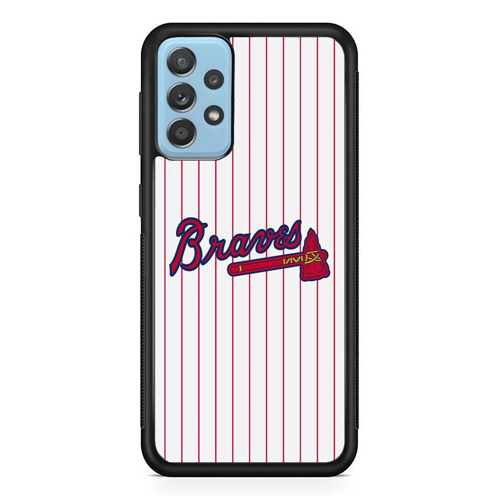 Atlanta Braves The Red Axe Samsung Galaxy A72 Case-Rubber Black (2D Case)-Oxvistore