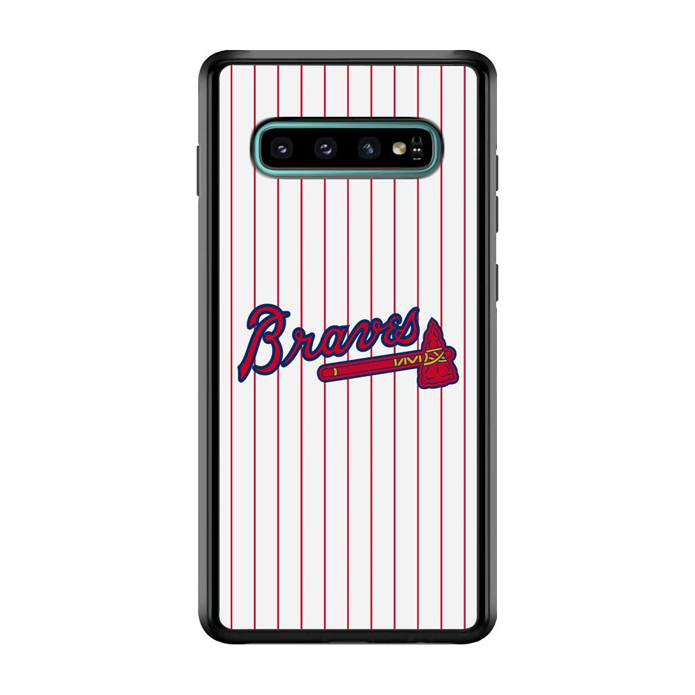 Atlanta Braves The Red Axe Samsung Galaxy S10 Plus Case-Rubber Black (2D Case)-Oxvistore