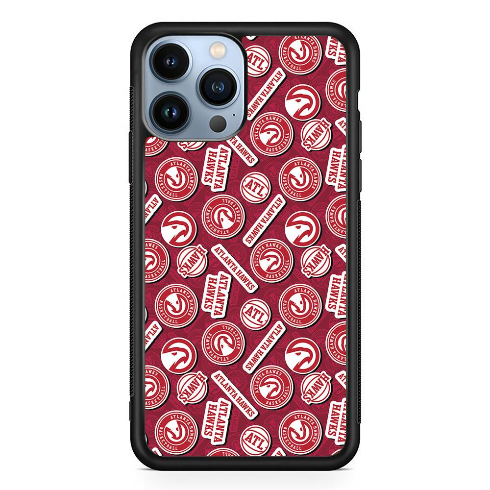Atlanta Hawks Pattern 2D Rubber Phone Case-Black-Oxvistore