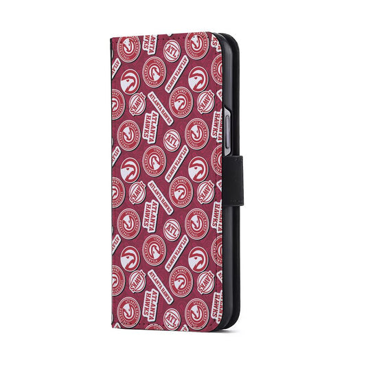 Atlanta Hawks Pattern Flip Wallet Phone Case-Oxvistore